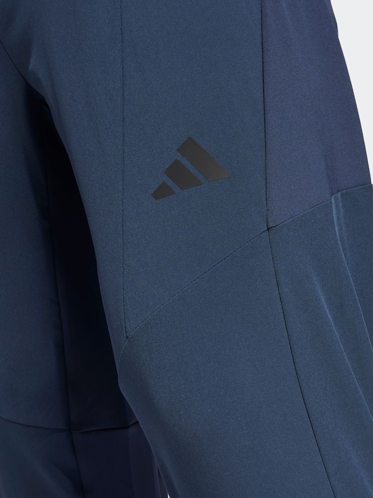 adidas Blue Designed for Training Hybrid Joggers - Image 4 of 6