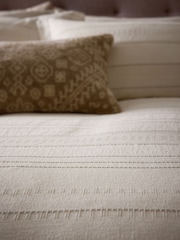 Natural N. Premium 200 Thread Count Waffle Stripe 100% Cotton Duvet Cover and Pillowcase Set - Image 3 of 7