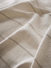 Natural N. Premium 200 Thread Count Waffle Stripe 100% Cotton Duvet Cover and Pillowcase Set - Image 5 of 7
