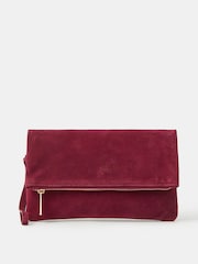 Accessorize Red Foldover Suede Wristlet Bag - Image 2 of 3