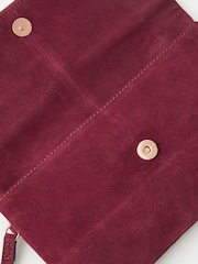 Accessorize Red Foldover Suede Wristlet Bag - Image 3 of 3