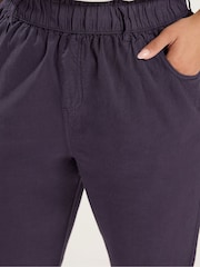 Yours Curve Purple Light Cool Cotton Cropped Trousers - Image 4 of 5