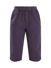 Yours Curve Purple Light Cool Cotton Cropped Trousers - Image 5 of 5
