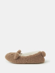 Accessorize Brown Fluffy Bear Slippers - Image 2 of 2