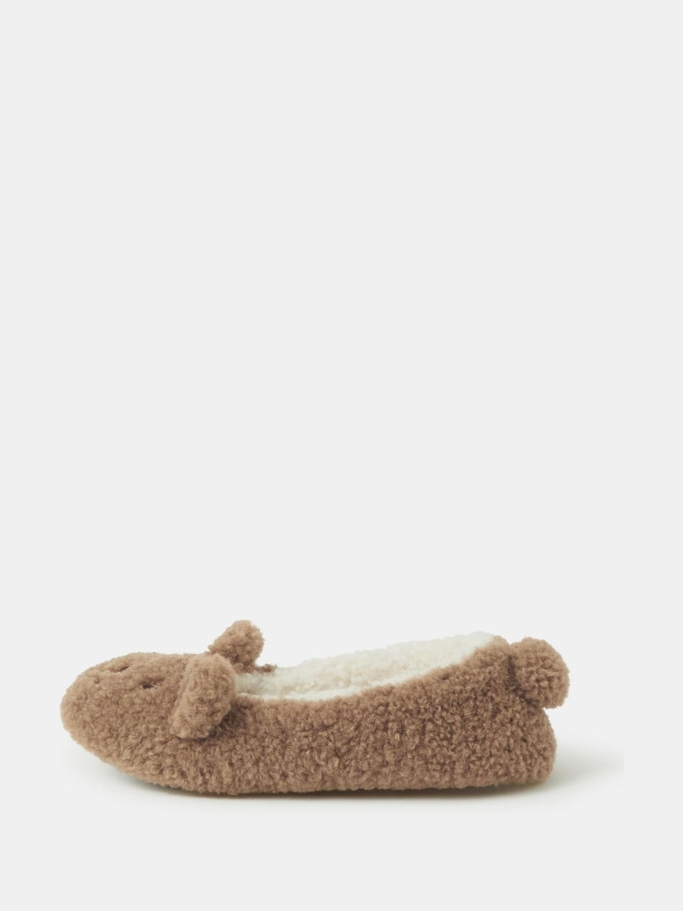 Accessorize Brown Fluffy Bear Slippers - Image 2 of 2 Accessorize Brown Fluffy Bear Slippers - Image 2 of 2