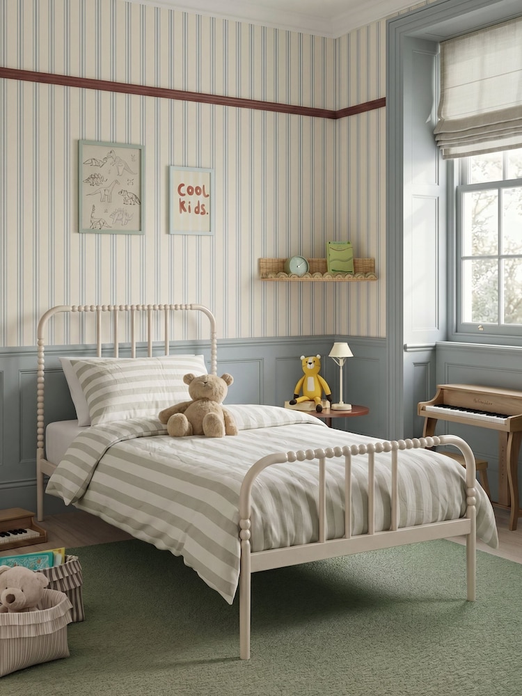 Cream Piper Bobbin Metal Bed Frame - Image 1 of 4 Cream Piper Bobbin Metal Bed Frame - Image 1 of 4