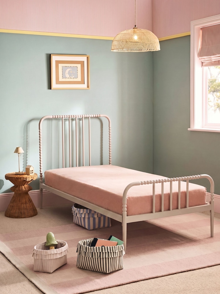 Cream Piper Bobbin Metal Bed Frame - Image 2 of 4 Cream Piper Bobbin Metal Bed Frame - Image 2 of 4