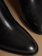 Russell & Bromley Black Leather Benwell Block Heel Ankle Boots - Image 4 of 7