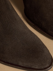 Russell & Bromley Chocolate Brown Suede Benwell Block Heel Ankle Boots - Image 10 of 13