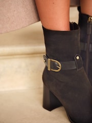 Russell & Bromley Chocolate Brown Suede Benwell Block Heel Ankle Boots - Image 6 of 13