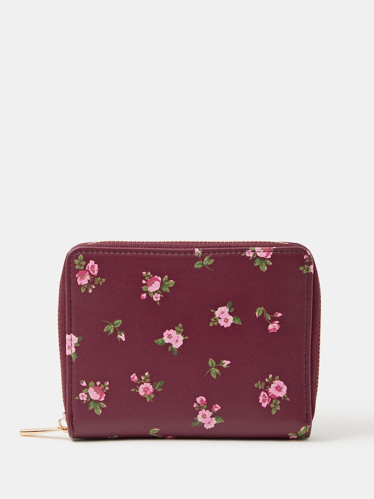 Accessorize Red Floral Print Travel Jewellery Case - Image 1 of 2