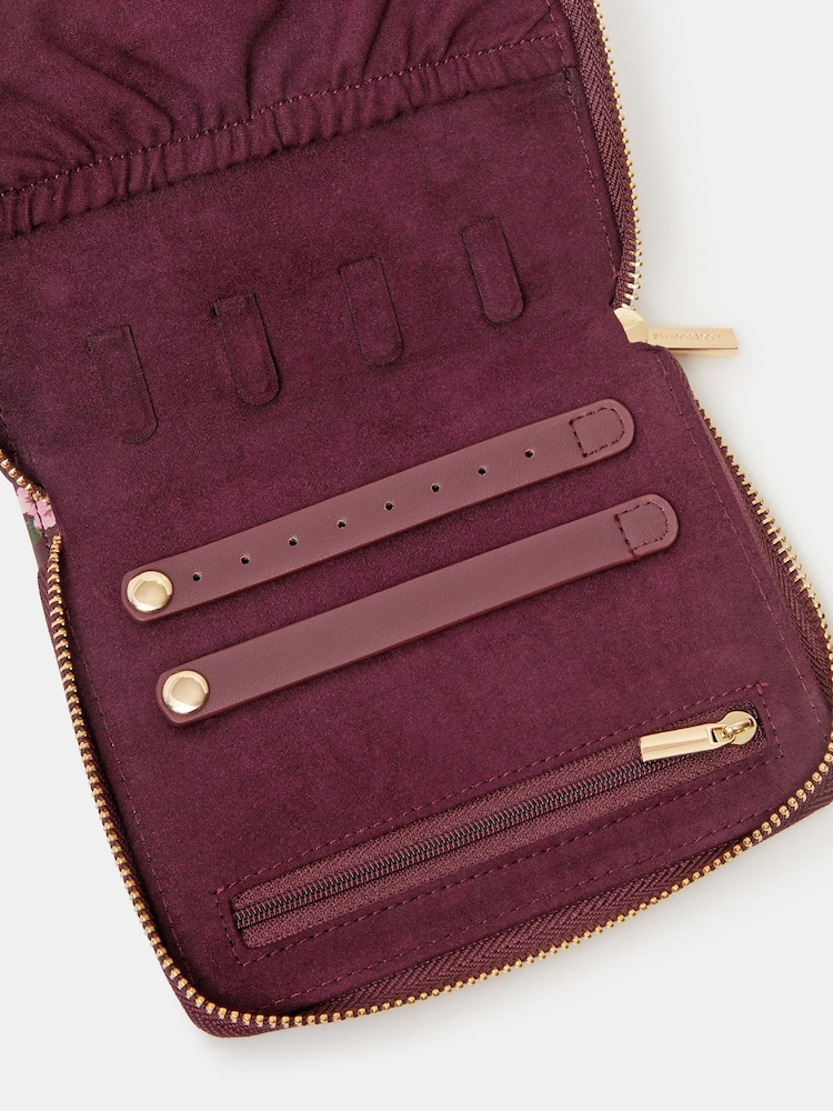 Accessorize Red Floral Print Travel Jewellery Case - Image 2 of 2