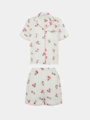 Accessorize Cream Cherry Print Short Pyjama Set - Image 5 of 5