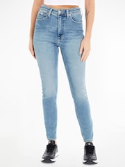 Vaqueros de tiro alto muy ajustados con diseño hasta el tobillo de Calvin Klein - Imagen 1 de 7