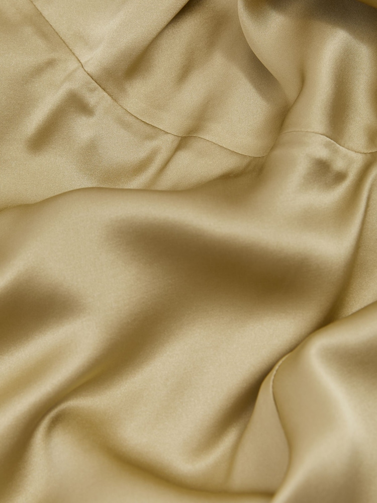 Paige Olive Silk Satin Cowl Neck Midi Dress - Image 4 of 4