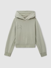 Reiss Sage Kate Teen Garment Dyed Cotton Hoodie - Image 1 of 4