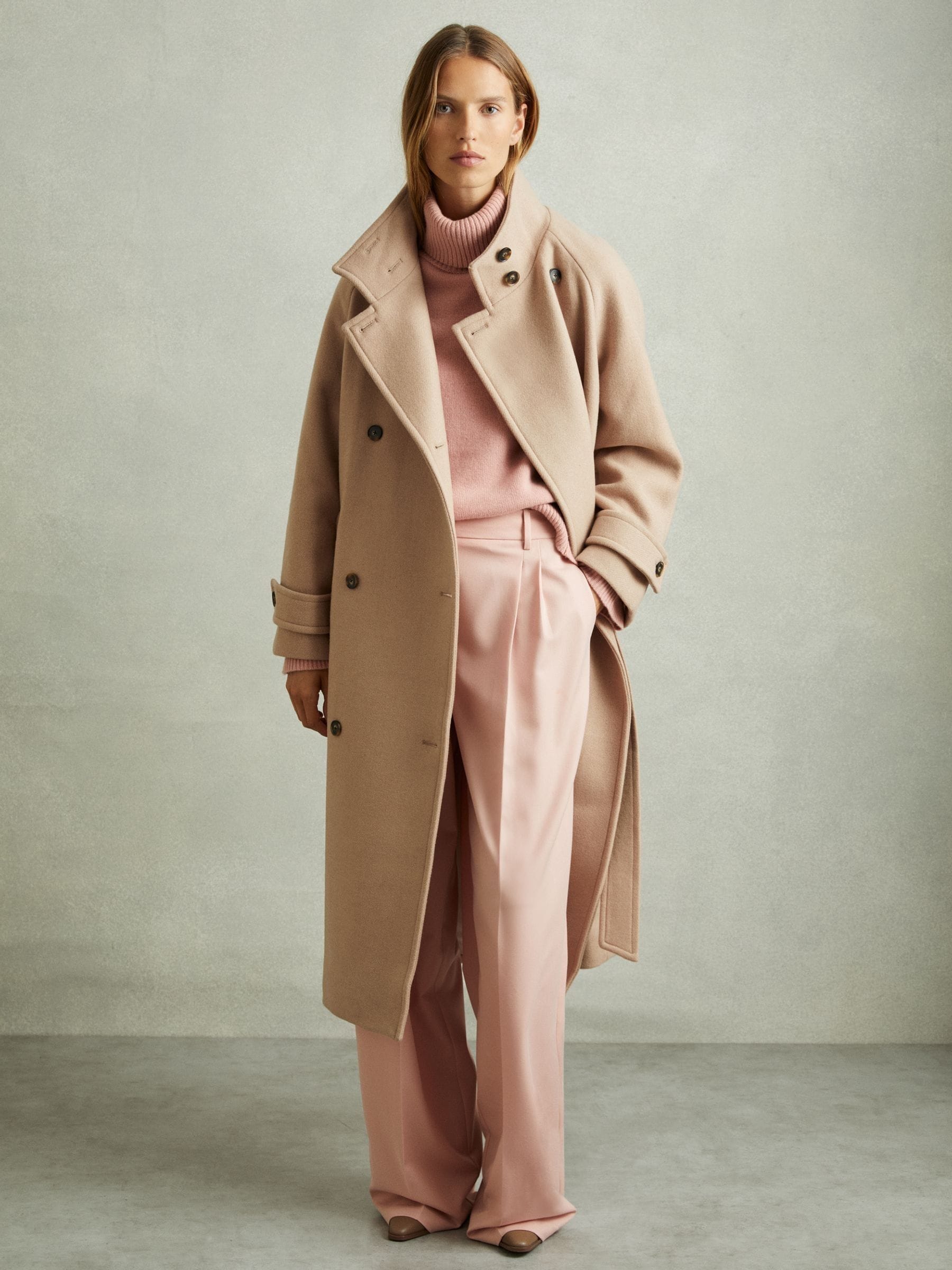 Neutral wool coat outlet