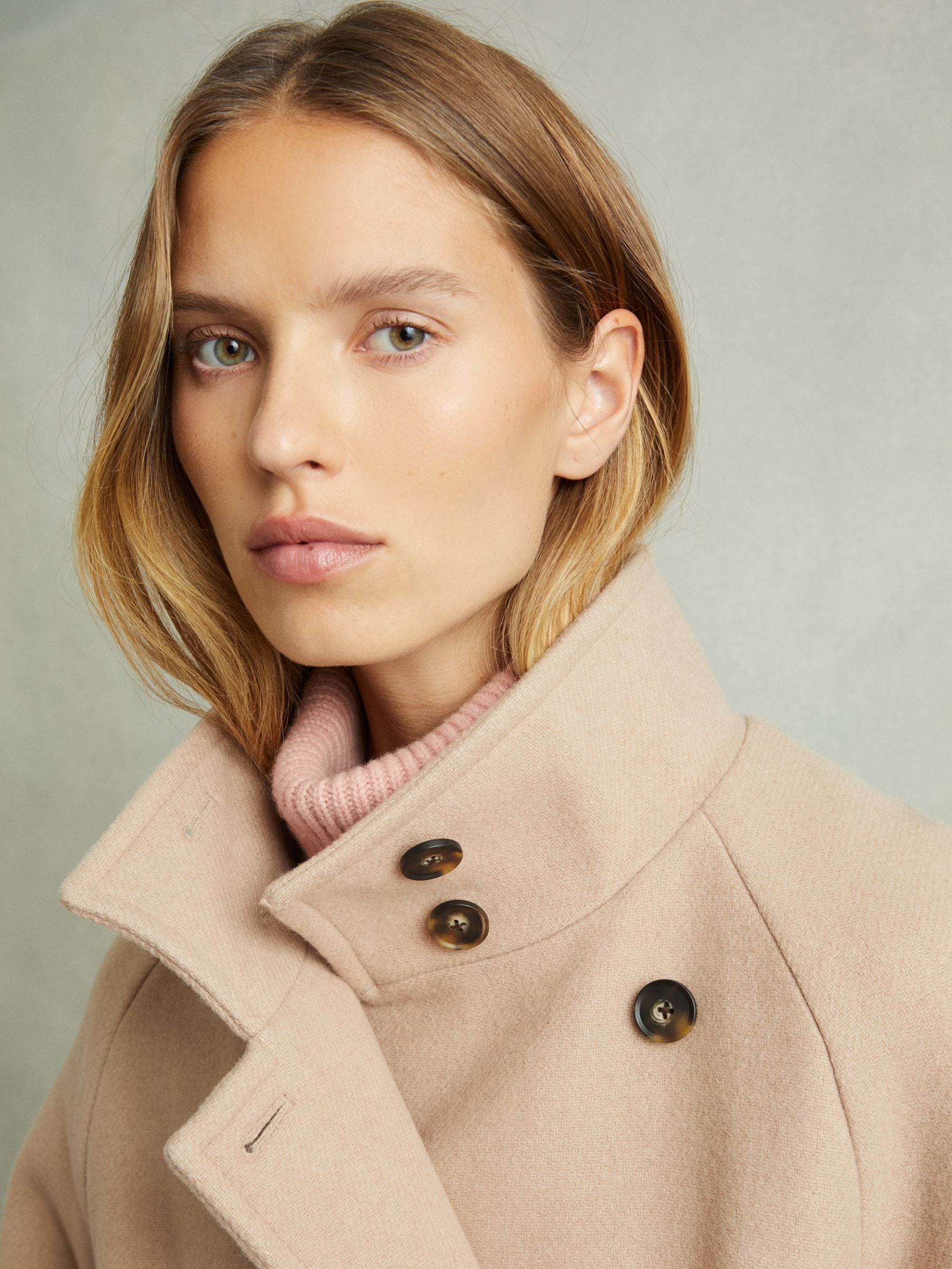 Petite funnel neck coat shop