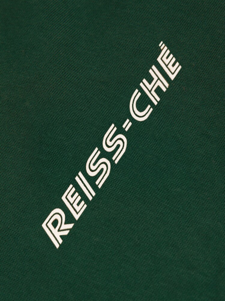 Reiss Dark Green/White Captain Reiss Ché Oversized Cotton Airline Print T-Shirt - Image 6 of 6