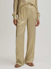 Paige Silk Striped Wide Leg Trousers - Image 1 of 5