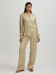 Paige Silk Striped Wide Leg Trousers - Image 3 of 5