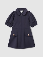 Azul marino - Reiss Anna Jersey Puff Sleeve Dress - Imagen 2 de 4