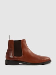 Reiss Light Tan Renor Leather Chelsea Boots - Image 1 of 4