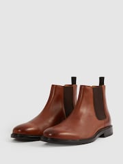 Reiss Light Tan Renor Leather Chelsea Boots - Image 2 of 4
