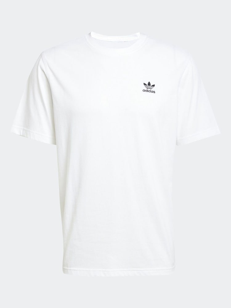 adidas Originals White Trefoil Essentials 100% Cotton T-Shirt - Image 6 of 6