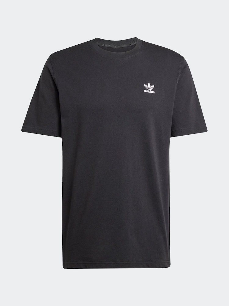 adidas Originals Black Trefoil Essentials 100% Cotton T-Shirt - Image 1 of 2
