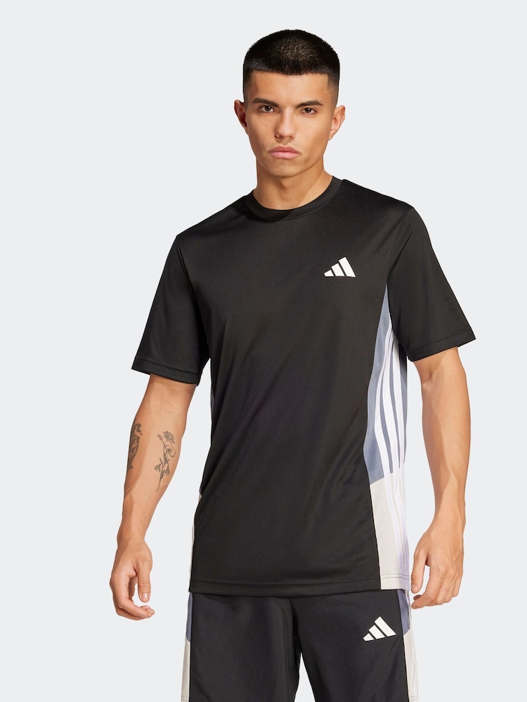 Negru - Tricou adidas Train Essentials Colorblock de sezon - Imaginea 1 din 6