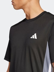 Negru - Tricou adidas Train Essentials Colorblock de sezon - Imaginea 4 din 6