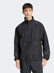 adidas Black Future Icons 3-Stripes Woven Half-Zip Sweatshirt - Image 1 of 6