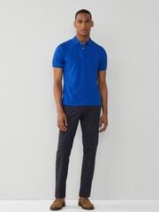 Hackett London Men Slim Blue Logo 100% Cotton Polo Shirt - Image 3 of 4