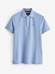 Hackett London Men Slim Blue Logo 100% Cotton Polo Shirt - Image 3 of 3