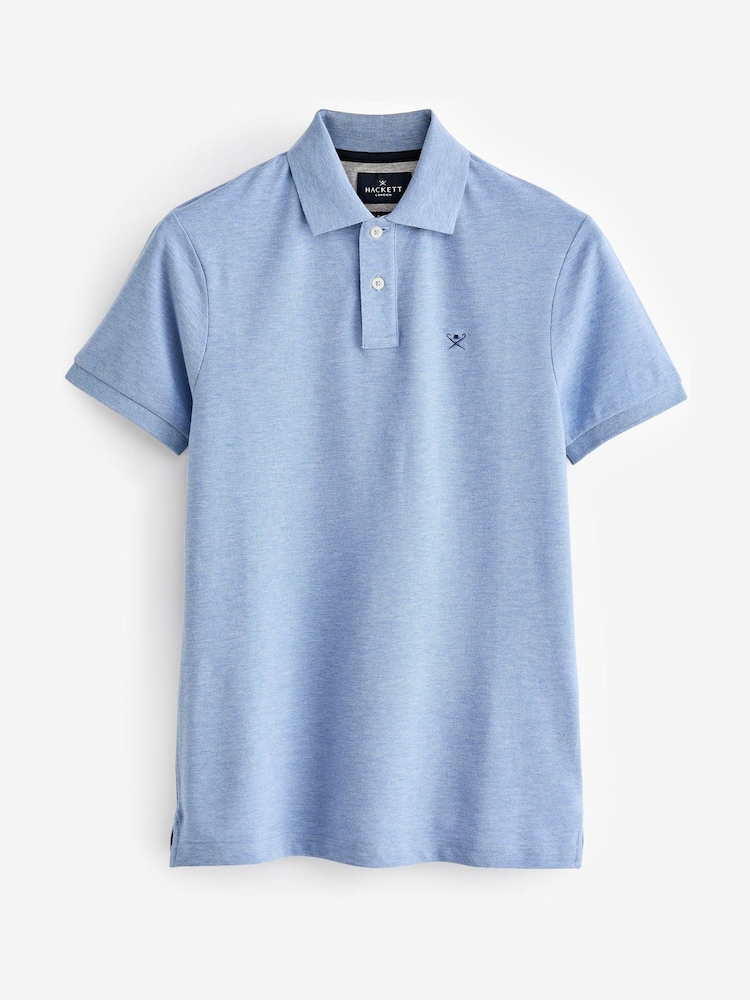 Hackett London Men Slim Blue Logo 100% Cotton Polo Shirt - Image 3 of 3