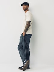 adidas Grey Regular Fit 3-Stripes Tricot Open Hem Track Joggers - Image 2 of 4