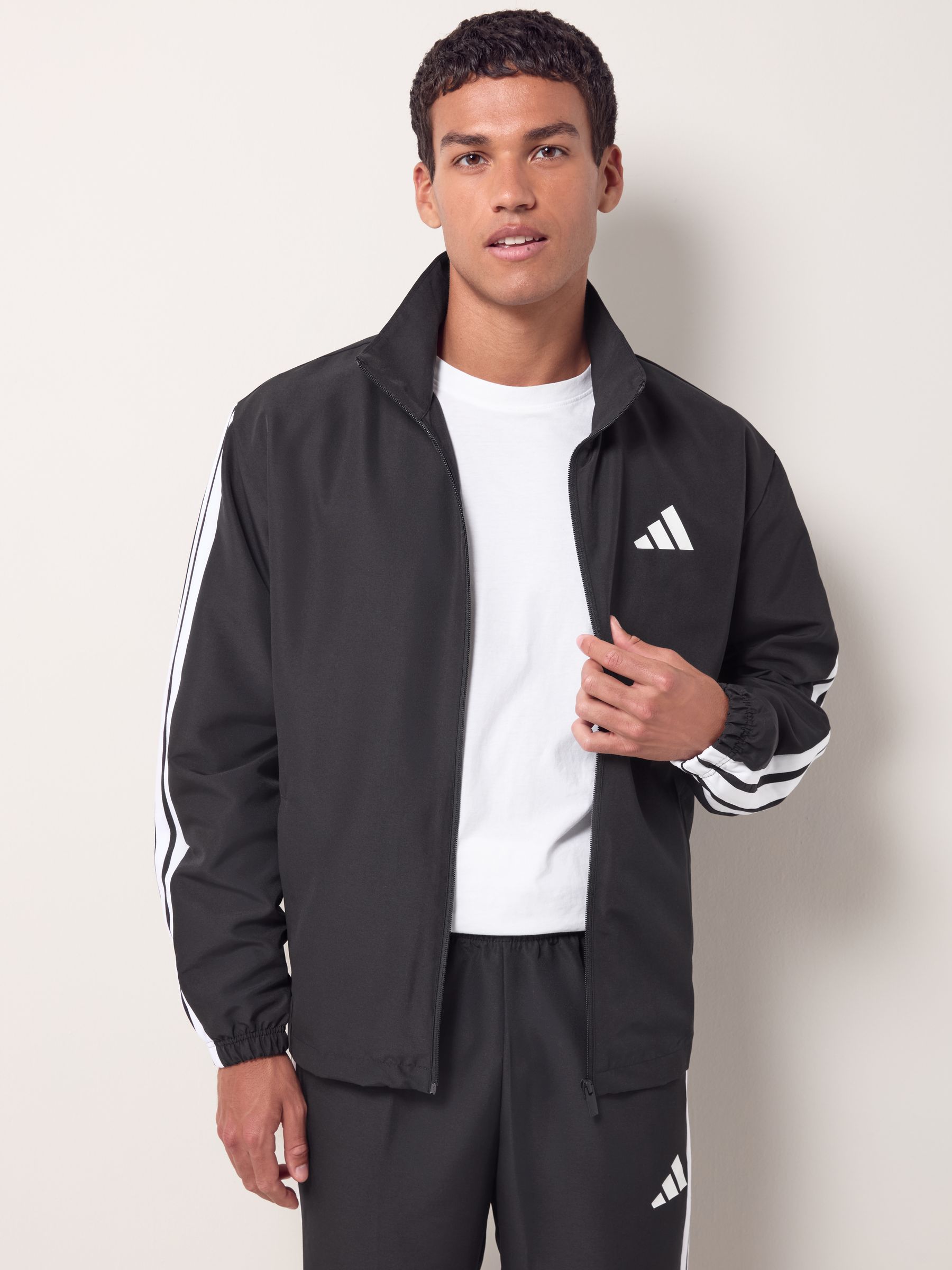 Buy adidas Black Sportswear Basic 3-Stripes Woven Tracksuit from