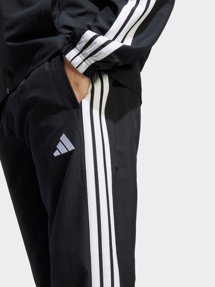 adidas Black Sportswear Basic 3-Stripes Woven Tracksuit - Image 5 of 8