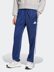 adidas Blue Regular Fit 3-Stripes Tricot Open Hem Track Joggers - Image 1 of 5