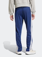 adidas Blue Regular Fit 3-Stripes Tricot Open Hem Track Joggers - Image 2 of 5