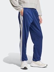 adidas Blue Regular Fit 3-Stripes Tricot Open Hem Track Joggers - Image 3 of 5