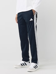 adidas Black Regular Fit 3-Stripes Tricot Open Hem Track Joggers - Image 1 of 5