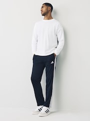 adidas Black Regular Fit 3-Stripes Tricot Open Hem Track Joggers - Image 2 of 5
