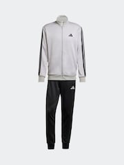 adidas Grey Sportswear 3-Stripes Fleece Tracksuit - Image 10 of 12