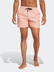 adidas Red Stripey Classics Swim Shorts - Image 1 of 6