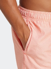 adidas Red Stripey Classics Swim Shorts - Image 4 of 6