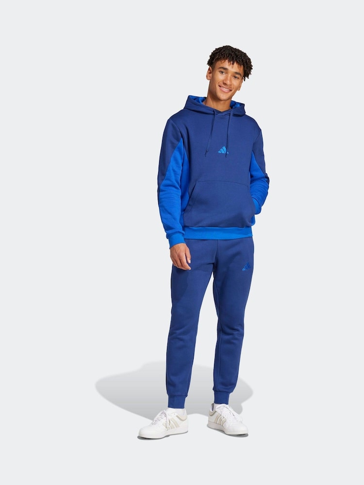 أزرق - adidas Sportswear Fleece Colorblock Hooded Tracksuit - صورة 1 من 7