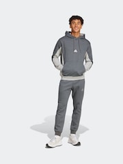 رمادي - adidas Sportswear Fleece Colorblock Hooded Tracksuit - صورة 1 من 8