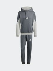 رمادي - adidas Sportswear Fleece Colorblock Hooded Tracksuit - صورة 6 من 8